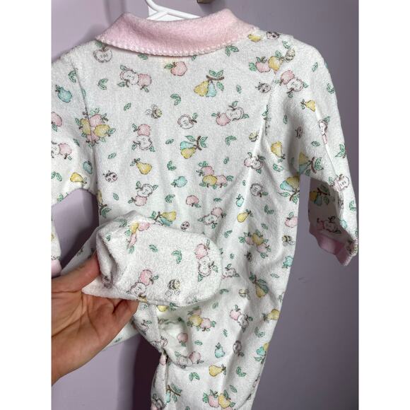 NEW Carters Vintage Baby One Piece Footie Size 6-9 Month Apples Pears Bees - Picture 9 of 9